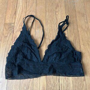 Aerie Black Lace Sexy Bralette Women’s Size Large